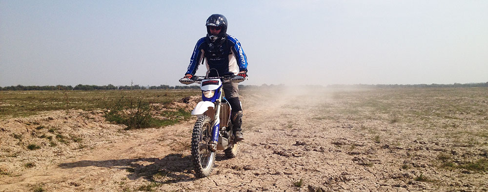 Rich on his new WR riding the Tonle Sap flood plains.