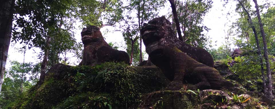 The Stone Lions at Phnom Kulen