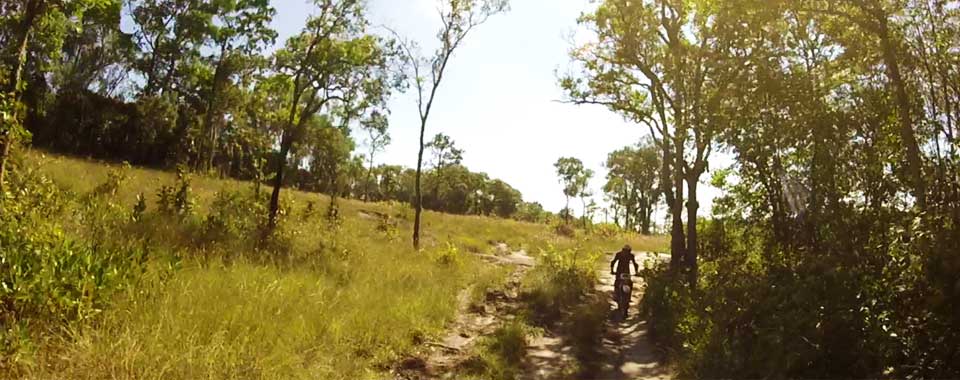 Riding single track at Phnom Kulen